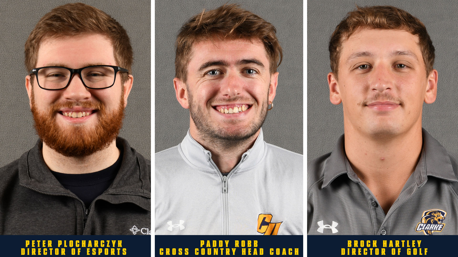 Clarke Athletics brings in new program leadership as Plocharczyk, Robb, and Hartley lead Pride Esports, Cross Country, and Golf into 2024-25