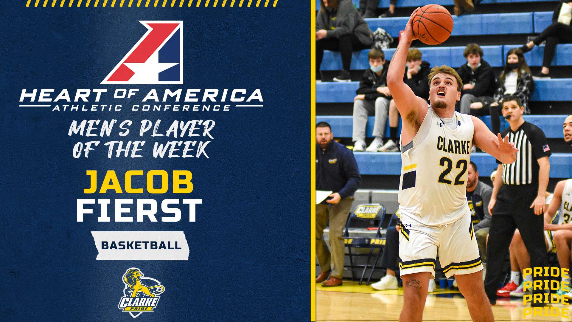 Heart of America Athletic Conference
Men's Player of the Week
Jacob Fierst
Basketball