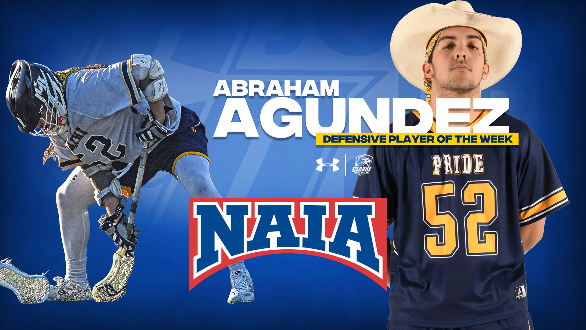 Agundez makes program history as Pride men's lacrosse program's first NAIA Player of the Week