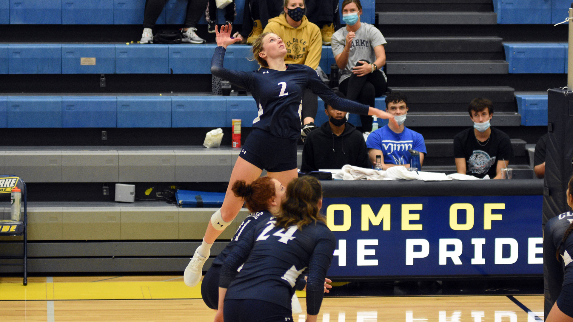 Amber Cooksley leaping for an attack attempt