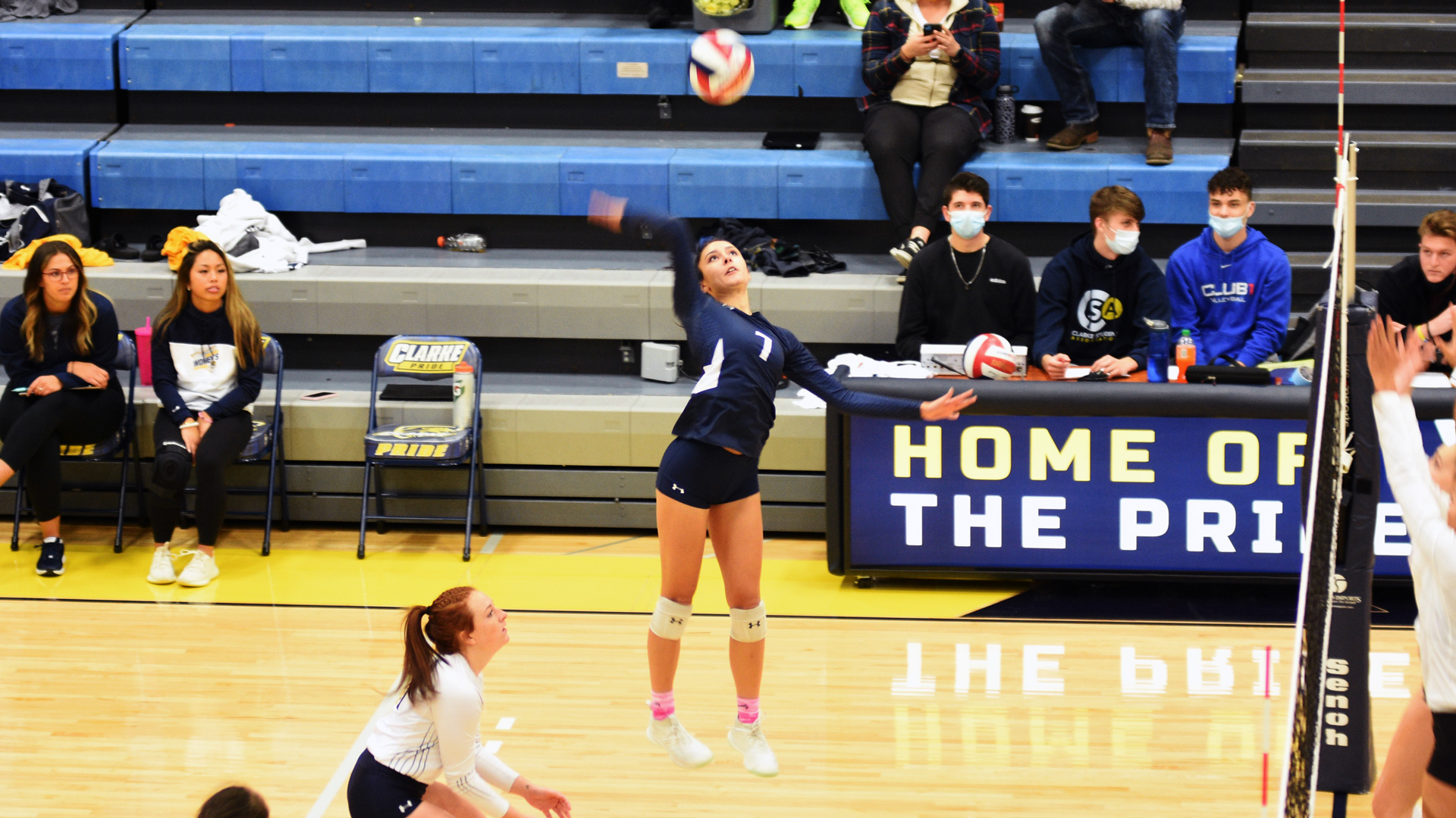 Gianna Garza swings on an attack attempt