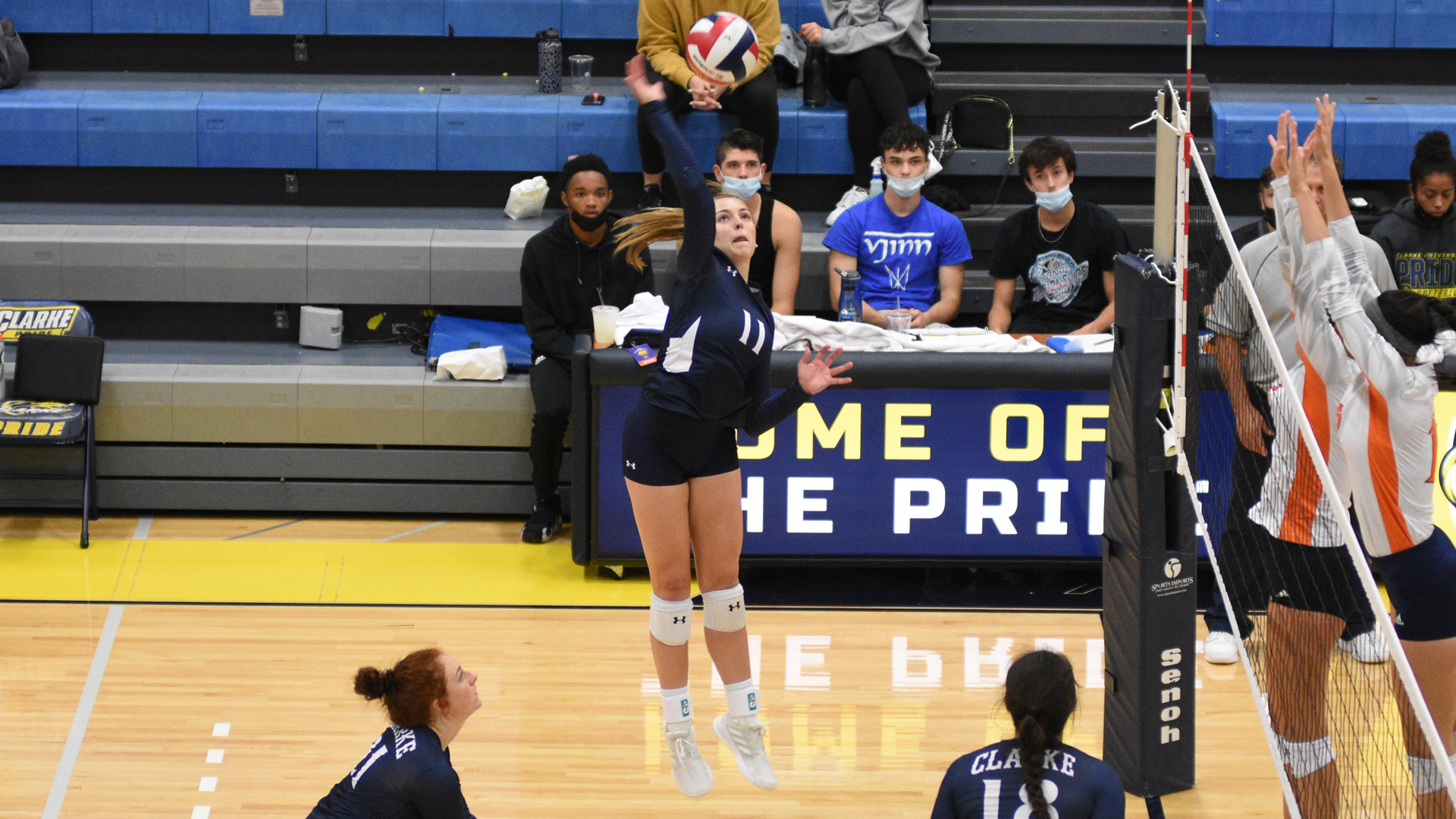 Rachel Haubert swings on an attack